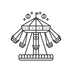 Line drawing of a carnival swing ride