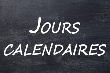 Obraz premium Jours calendaires tableau noir