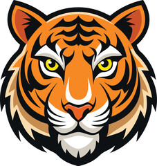 A tiger head vector art icon and logo colorful illustration and graphics design