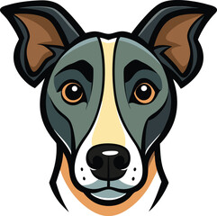 Wonderful dog head vector art icon and logo colorful illustration and graphics design