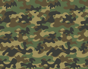 Fototapeta premium classic camouflage background, seamless vector illustration, army pattern, urban fashion texture