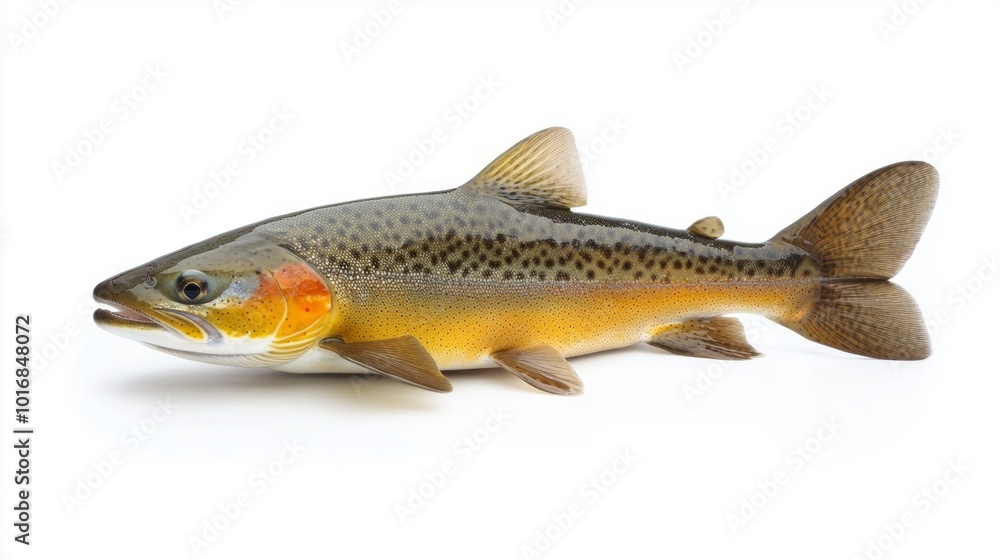 Poster arctic char exhibits vibrant hues and intricate patterns while lying on a white surface perfect for 