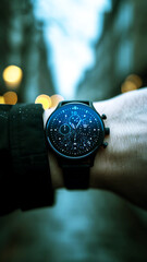 a man is wearing a watch that says quot g quot on the face