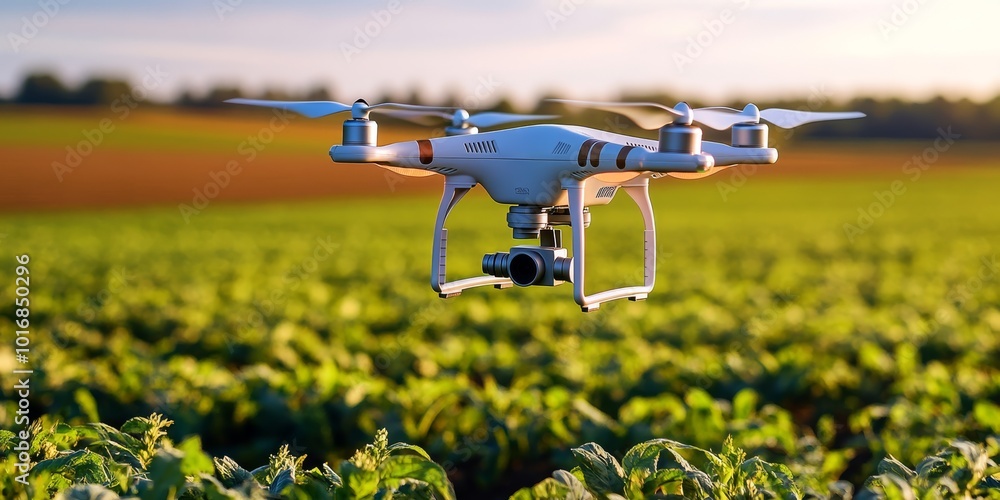 Poster innovative drones are transforming agriculture by enhancing crop management efficiency through preci