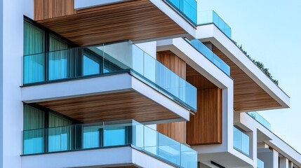 Fototapeta premium Modern elements in contemporary architecture.. Architectural details of a modern apartment building