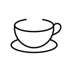 cup logo. coffee and tea icons. outline design style. products, objects, brands, industries, symbols. vector design template
