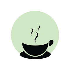 coffee shop logo. cafe icon cup. simple design style. product, packaging, brand. vector design template