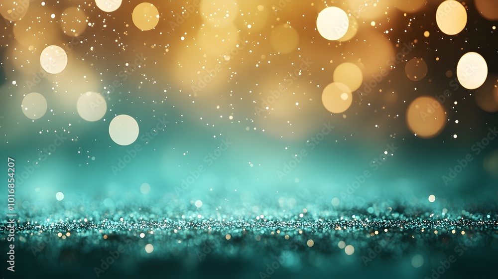 Poster luminous particles in ambient light - glowing abstract texture with soft reflections and peaceful ba