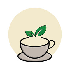 tea shop logo. cafe icon cup. flat design style. product, packaging, brand. vector design template