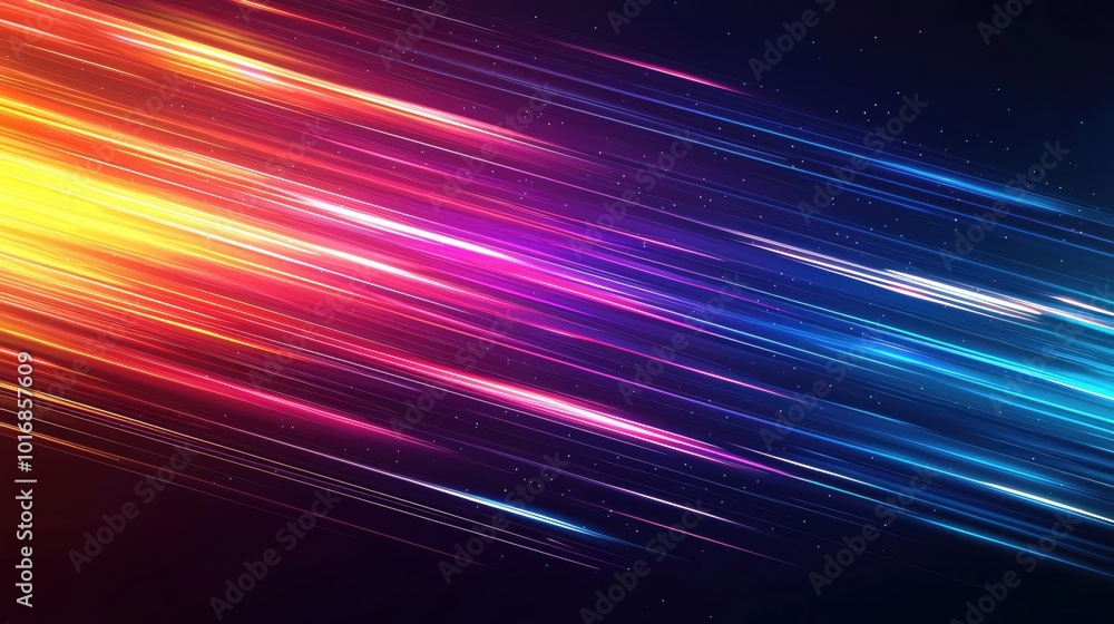 Poster vibrant light streaks in dynamic motion, creating a stunning visual effect perfect for backgrounds o