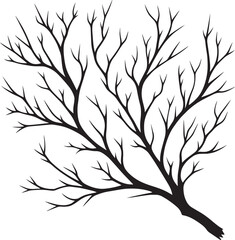 Beautiful Tree Branch silhouette vector illustration isolated on a white background