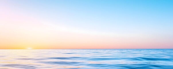 Sunlit Serenity Tranquil Coastal Scene with Shimmering Waters and Warm Horizon - Perfect for Relaxation and Nature Themes