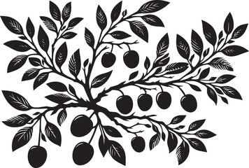 Beautiful Tree Branch silhouette vector illustration isolated on a white background