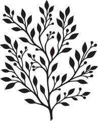 Beautiful Tree Branch silhouette vector illustration isolated on a white background