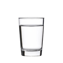 Glass of clear water, White isolate background, Transparent background.