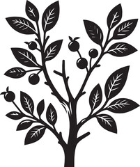 Beautiful Tree Branch silhouette vector illustration isolated on a white background