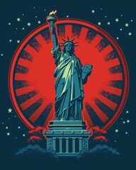 The Statue of Liberty stands tall, radiating Freedom and Hope to all who see it today