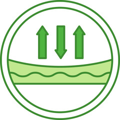 Green Label Elastic Skin. Vector Icon. Sticker For Cosmetics Packaging. Skin Care Concept