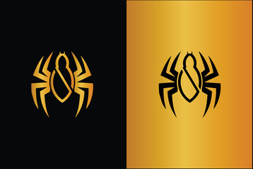 Spider royal logo with triangle on multiple backgrounds - Spider logo design vector illustration icon emblem	