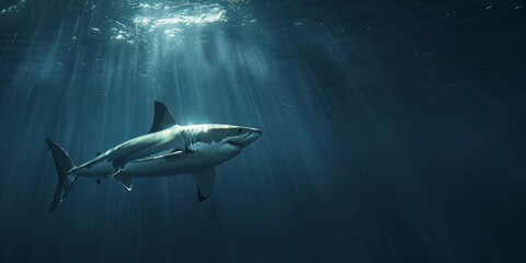 Fototapeta premium swimming freely with sharks in the ocean