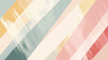 Diagonal lines and geometric shapes arranged in a harmonious flow of soft pastel colors, offering a gentle and balanced aesthetic.