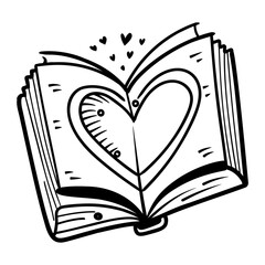 A drawing style icon of a romantic book 