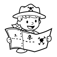 Adventure icon in doodle style 