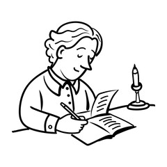 Word search icon in doodle style 