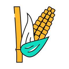 corn plant food line icon vector. corn plant food sign. isolated symbol illustration