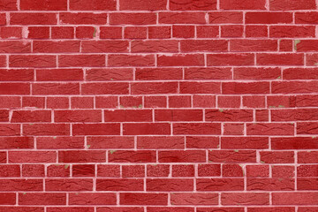 wall of bright old red brick as beautiful loft-style background