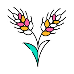 rye plant food line icon vector. rye plant food sign. isolated symbol illustration