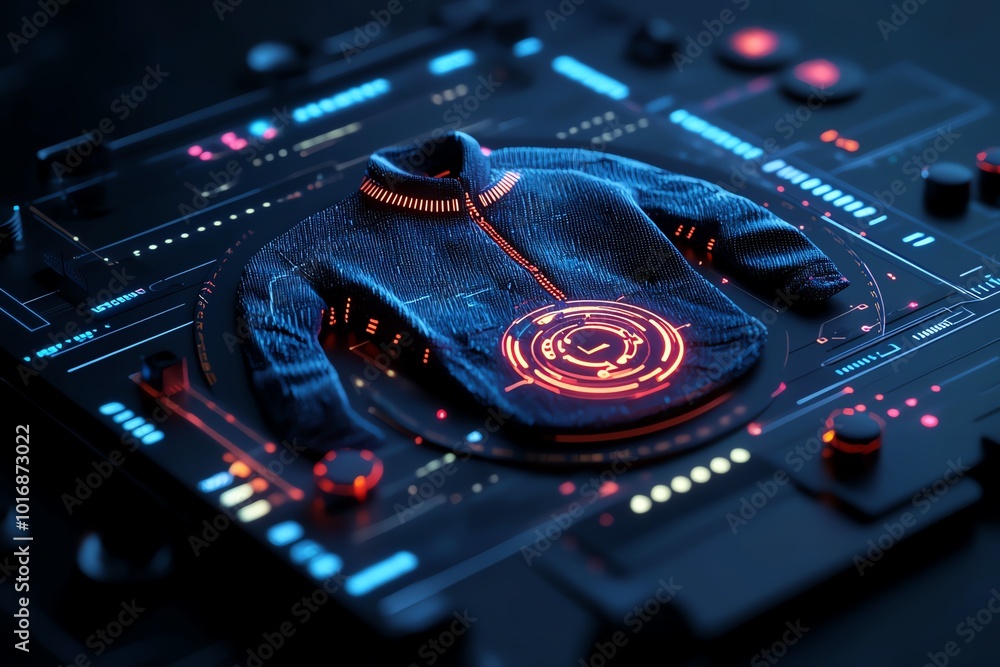 Poster futuristic social media platform where users can create digital versions of retro trends, symbolizin