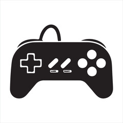 Video game keyboard silhouette on white background
