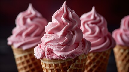 Indulge in the Delicious Strawberry Swirl Ice Cream Cones that are simply irresistible