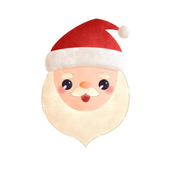 Cute Kawaii Hand Drawn Santa Clause Head 