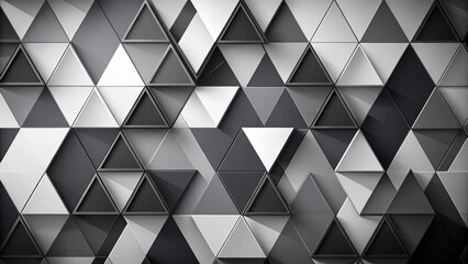 Obraz premium Abstract geometric background with overlapping black and white triangles