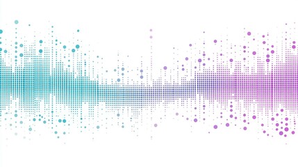 Abstract pattern of blue and purple circles on a white background