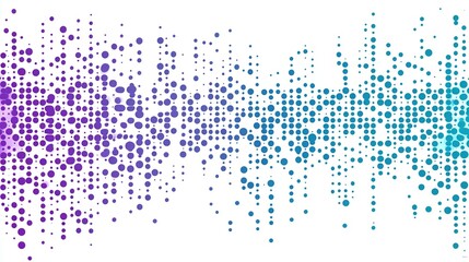 Abstract pattern of purple and blue circles on a white background