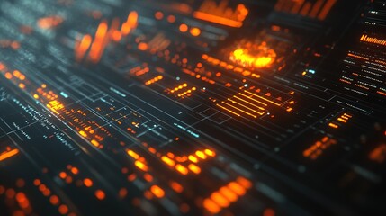 Fototapeta premium Business Chart with glowing engagement statistics