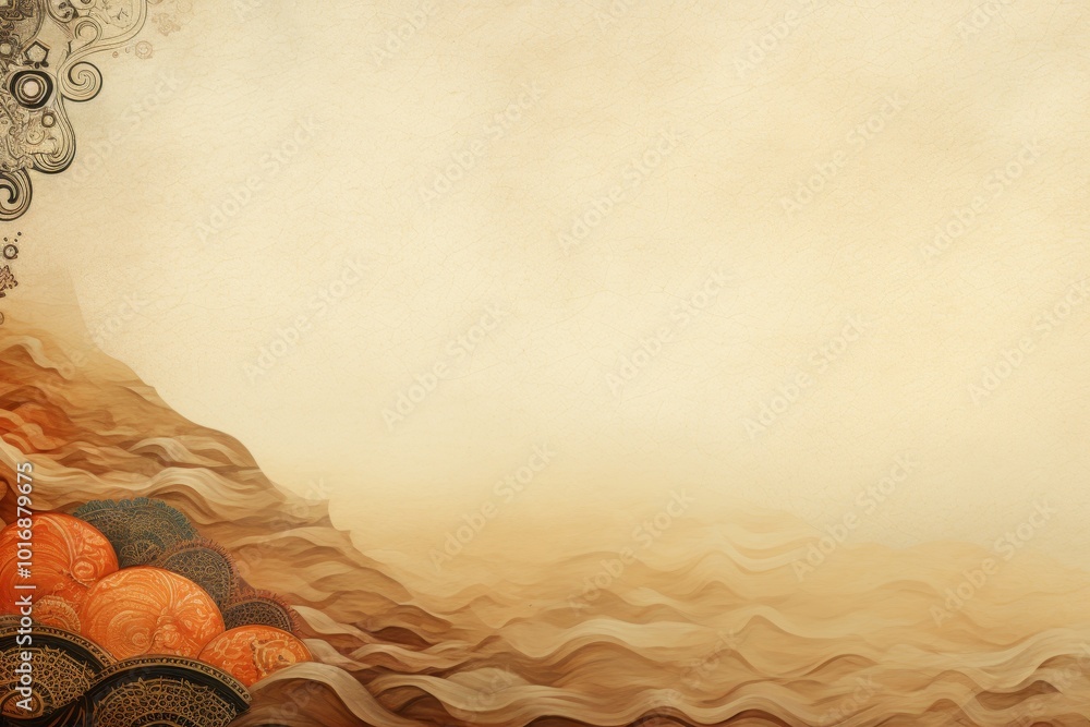 Poster elegant oriental inspired background with subtle patterns and pastel tones for text enhancement