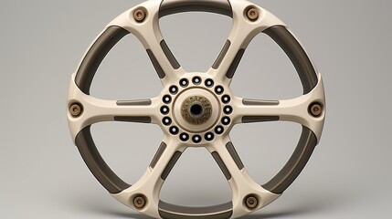 Fototapeta premium Minimalist close up of a sleek lightweight steering wheel in aluminum or composite design