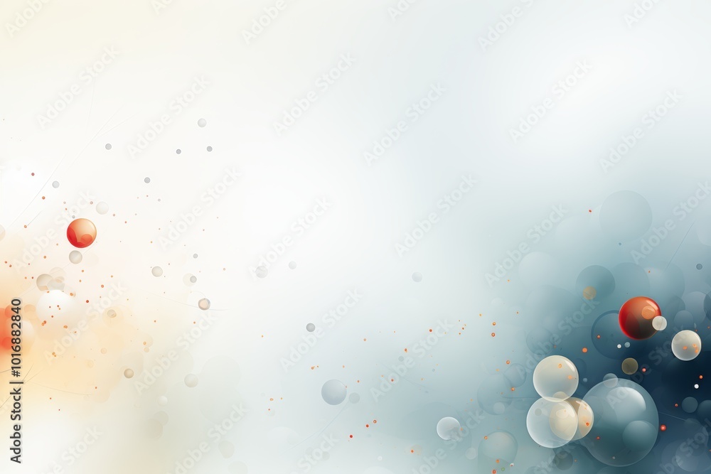 Poster minimalist design with soft blue and gray background featuring subtle graphics and text elements
