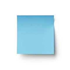 Blue sticky note paper white background.