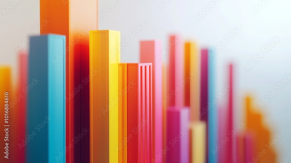 Poster vibrant colorful bars in abstract art display