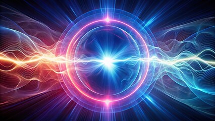 Abstract glowing energy background with forced perspective