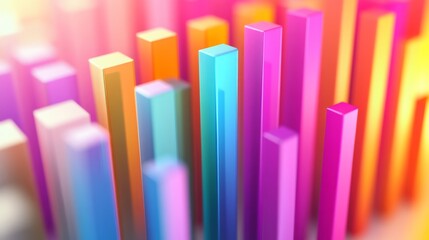 Fototapeta premium Colorful Vertical Bars in Soft Light Background