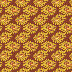 Seamless vector pattern print wallpaper background with paisley ornament ethnic art decor design