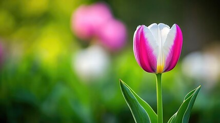 Fototapeta premium Vibrant Tulip Flower with Soft Background