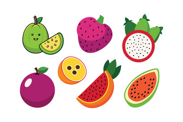 set of fruits and berries