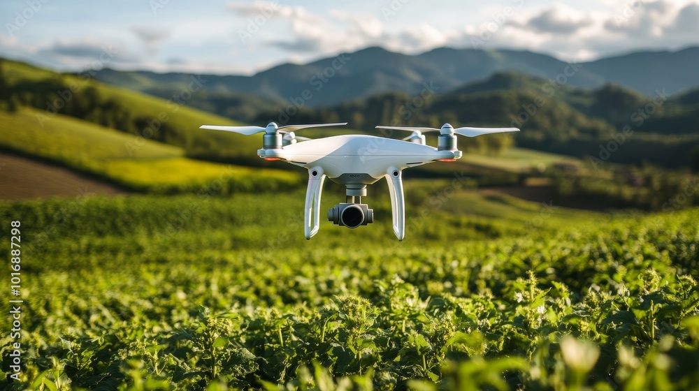 Poster discover how advanced drones improve agriculture by enhancing efficiency. they use digital monitorin